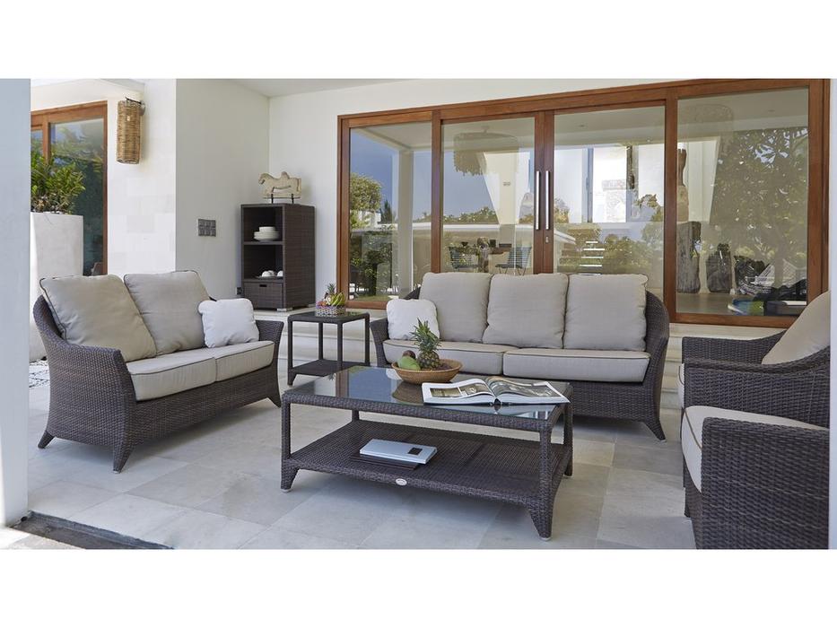 стол садовый со стеклом Malta Skylinedesign  [2025] серый