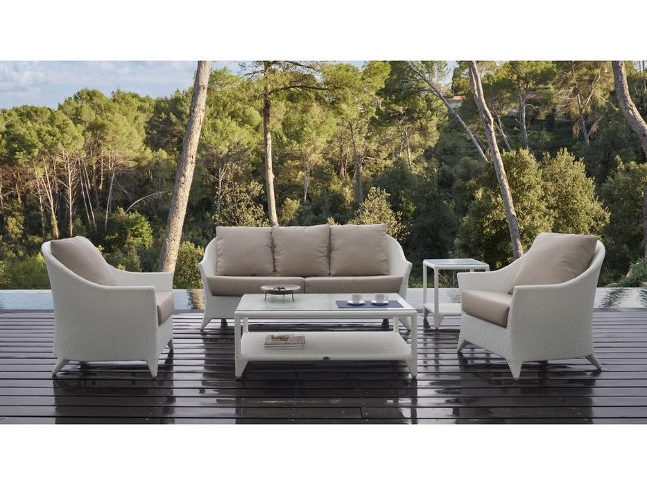 стол садовый со стеклом Malta Skylinedesign  [2025] серый