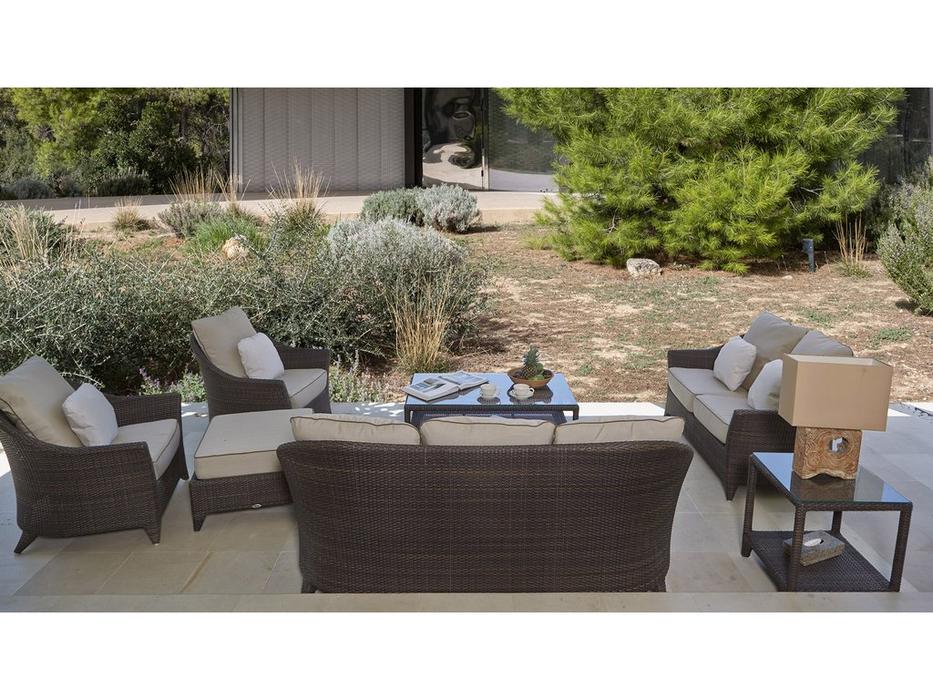 стол садовый со стеклом Malta Skylinedesign  [2025] серый