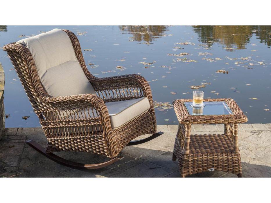 кресло-качалка с подушками Ebony Skylinedesign  [22866] коричневый