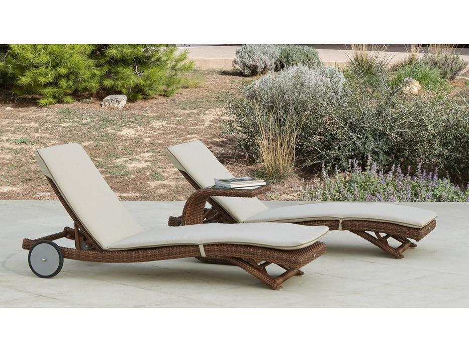 стол садовый для шезлонга со стеклом Shopie Skylinedesign  [2985.PR] коричневый