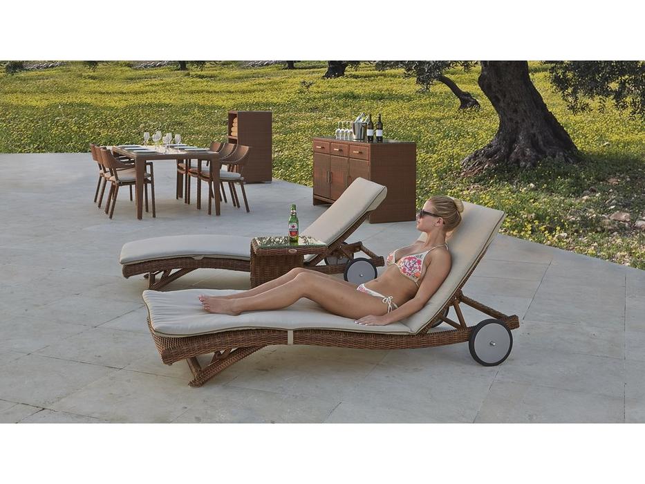 стол садовый для шезлонга со стеклом Shopie Skylinedesign  [2985.PR] коричневый