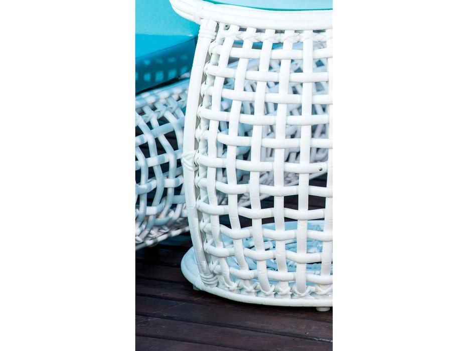 стол садовый для лежака, со стеклом Dynasty Skylinedesign  [22851] WHITE MUSHROOM