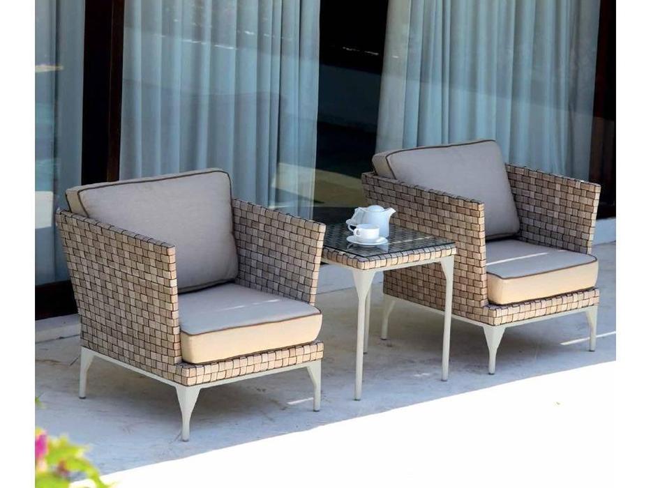 кресло садовое отдыха с подушками Brafta Skylinedesign  [22931] Seashell