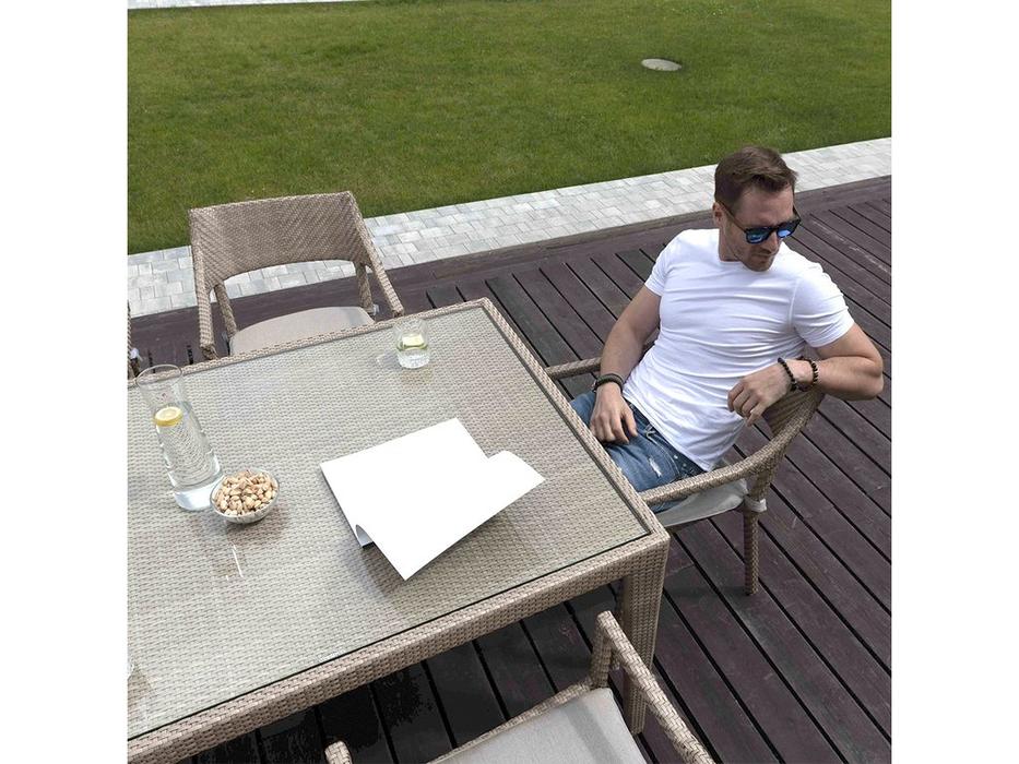 кресло садовое с подушкой Plank: Skylinedesign [22694] (бежевый)