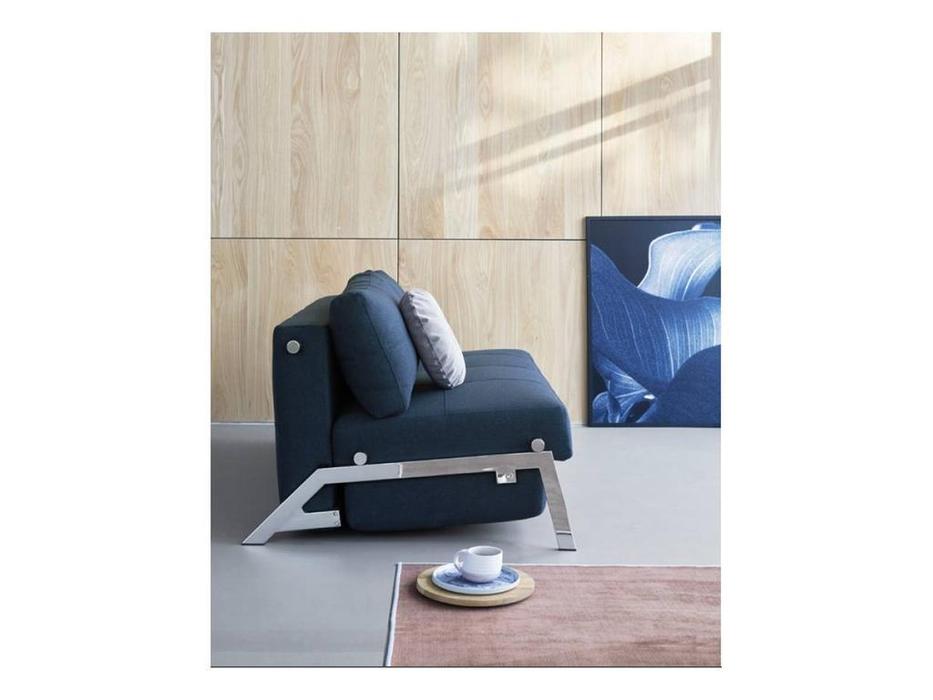 диван-кровать 140 ножки хром тк.528 Cubed Innovation  синий
