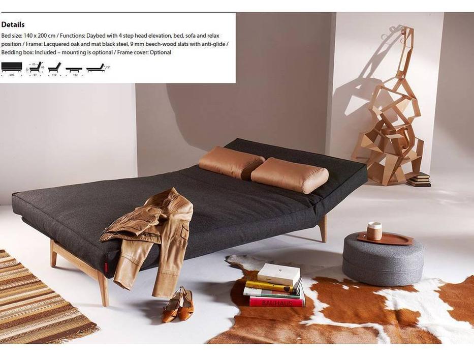 диван-кровать раскладной 140 Aslak Innovation  серый