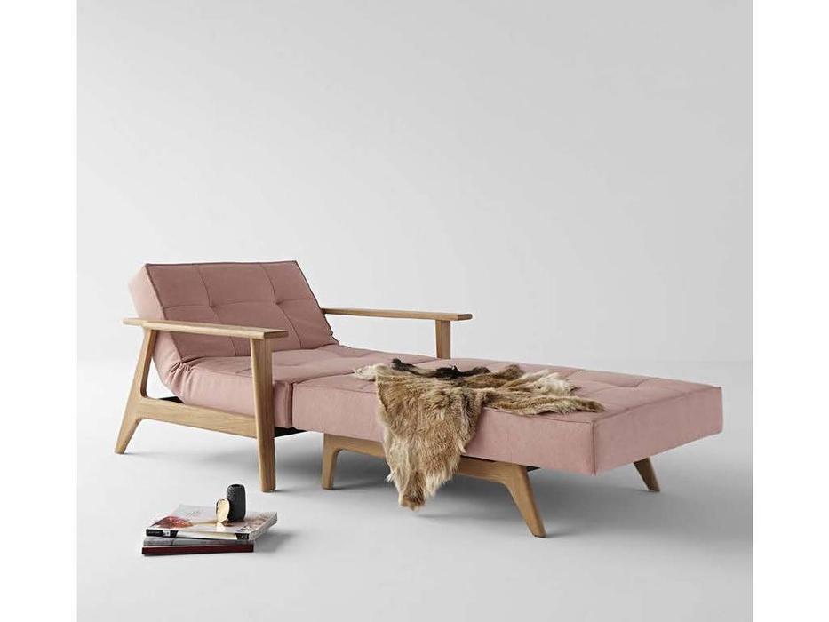 кресло с деревянными подлокотниками тк.XXX Splitback Innovation  розовый