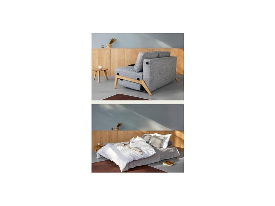 диван-кровать 140 с деревянными ножками тк.565 Cubed Innovation  серый