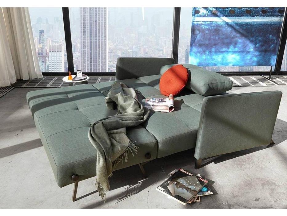 диван-кровать 140 раскладной с подлокотниками тк.ХХХ Cubed Innovation  зеленый
