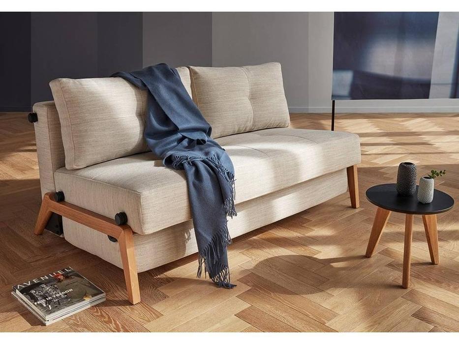 диван-кровать раскладной с деревянными ножками тк.612 Cubed Innovation  бежевый