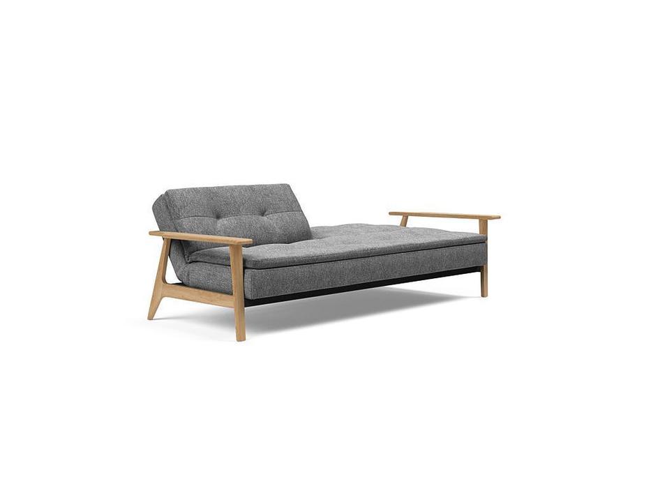 диван с деревянными подлокотниками тк. 563 Dublexo Innovation  [95-74105027563-5-2] серый