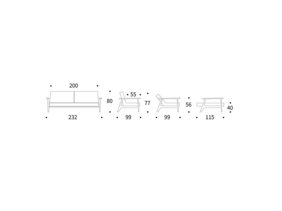 диван с деревянными подлокотниками тк216 Splitback Innovation  [95-74101027216-5-2] серый