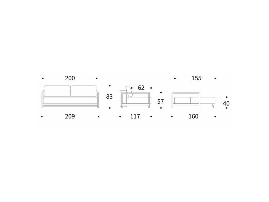 диван-кровать 3-х местный тк.563 Bifrost Deluxe E.L. Innovation  [95-748260563-3] серый