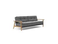 диван с деревянными подлокотниками тк. 563 Dublexo Innovation  [95-74105027563-5-2] серый