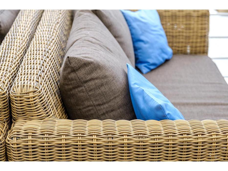 диван садовый с подушками Капучино 4SIS  [YH-C2130W-3] соломенный