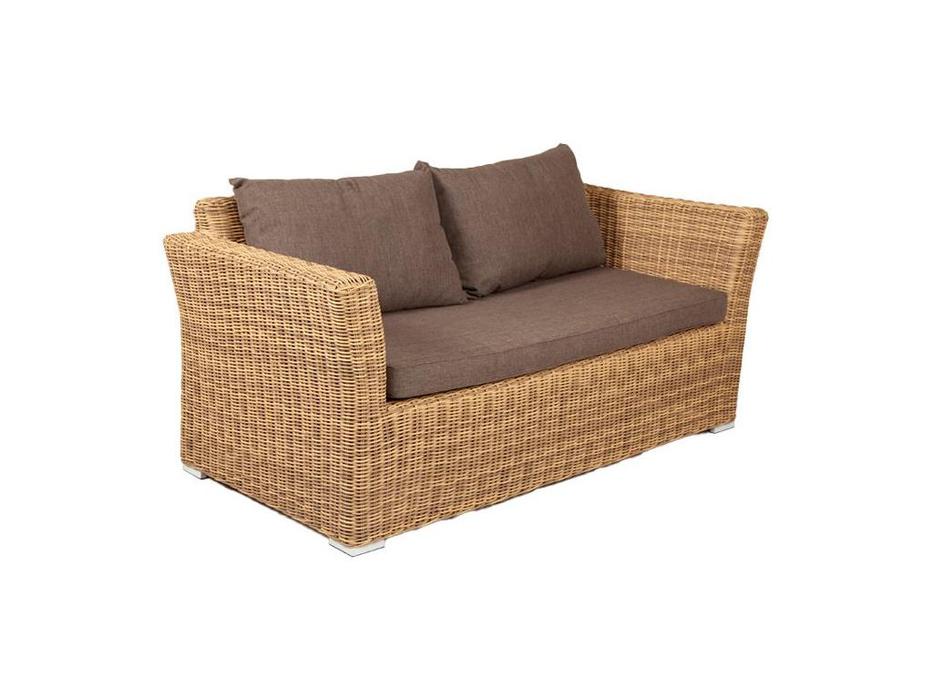 диван садовый с подушками Капучино 4SIS  [YH-C2130W-3] соломенный