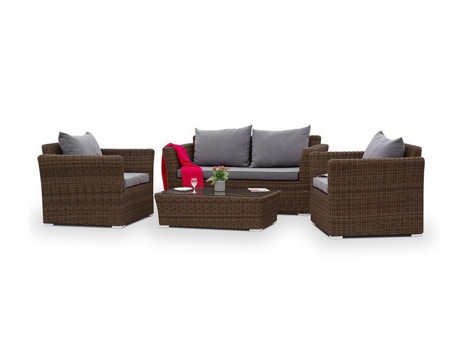 диван садовый с подушками Капучино 4SIS  [YH-C2130W-3 brown] коричневый