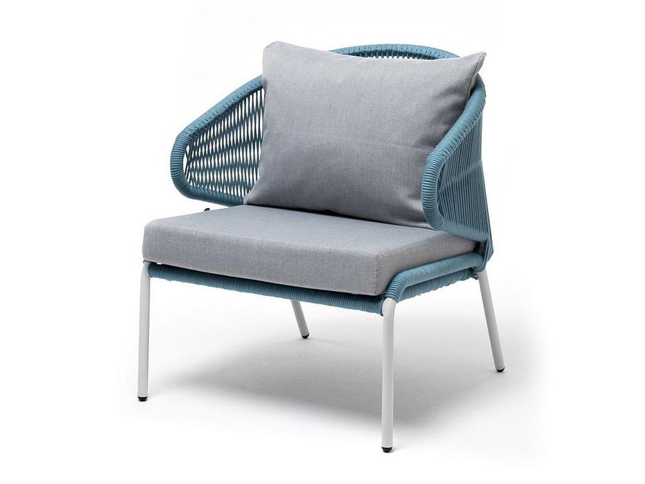 кресло садовое с подушками Милан 4SIS  [MIL-A-001 RAL7035 SH blue(H-gray)] бирюзовый