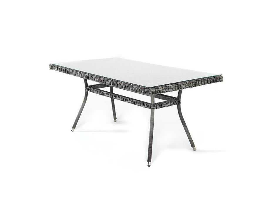 стол садовый со стеклянной столешницей Латте 4SIS  [YH-T4766G-1 graphite] графит