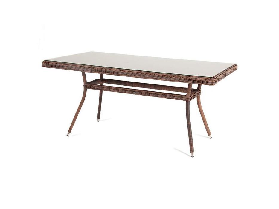 стол обеденный со стеклянной столешницей Латте 4SIS  [YH-T4726G brown] коричневый