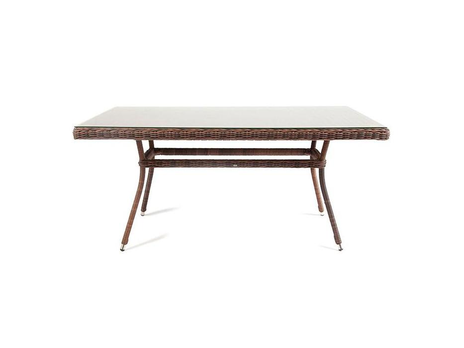 стол обеденный со стеклянной столешницей Латте 4SIS  [YH-T4726G brown] коричневый