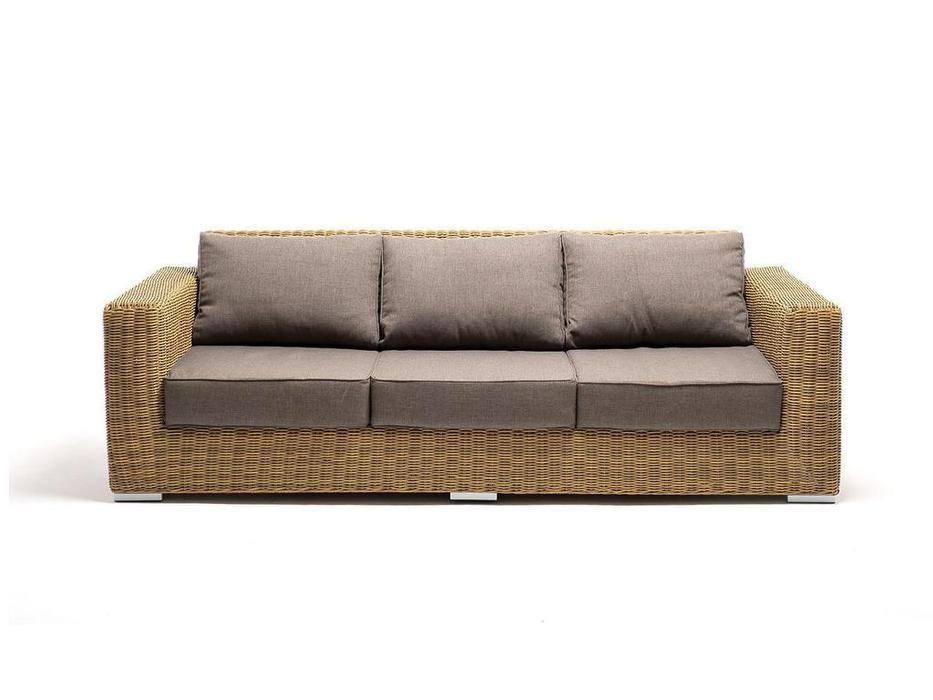 диван садовый с подушками Боно 4SIS  [YH-C3515W] соломенный