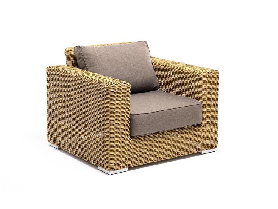 кресло садовое с подушками Боно 4SIS  [YH-C1515W] соломенный