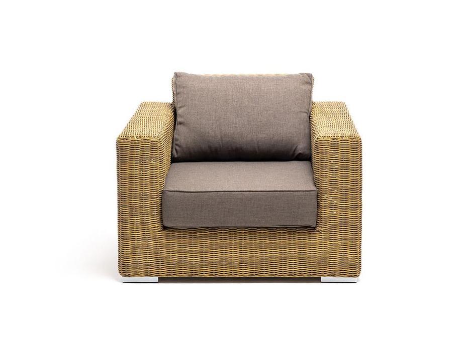 кресло садовое с подушками Боно 4SIS  [YH-C1515W] соломенный
