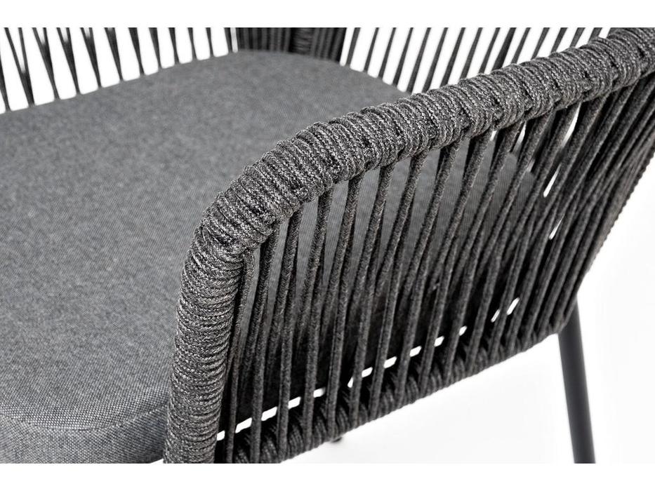 стул садовый с подушкой Лион 4SIS  [LIO-CH-st001 RAL7024 SH D-grey(gray)] темно серый