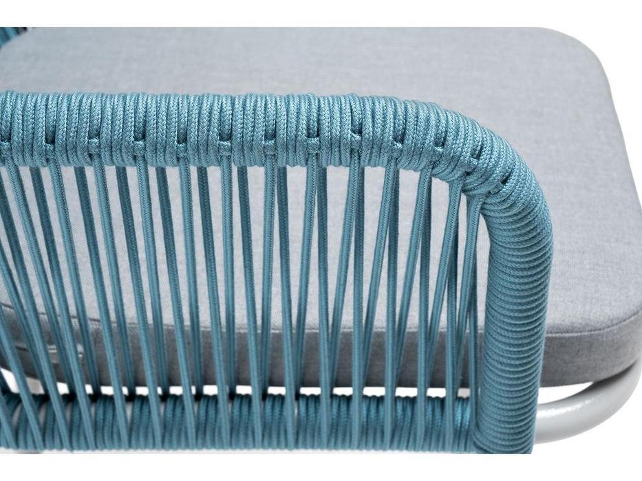 стул садовый с подушкой Лион 4SIS  [LIO-CH-st001 RAL7035 SH blue(H-gray)] бирюзовый