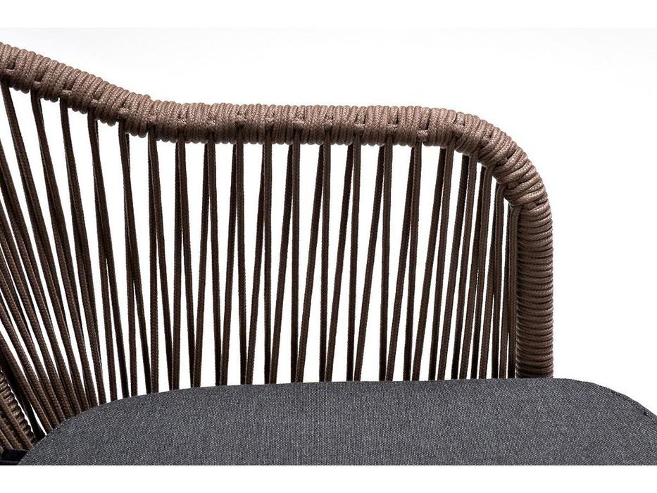 стул садовый с подушкой Лион 4SIS  [LIO-CH-st001 RAL7022 SH brown(D-gray)] коричневый