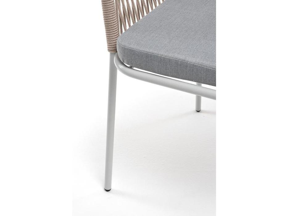 стул садовый с подушкой Лион 4SIS  [LIO-CH-st001 RAL7035 SH D-grey(H-gray)] бежевый