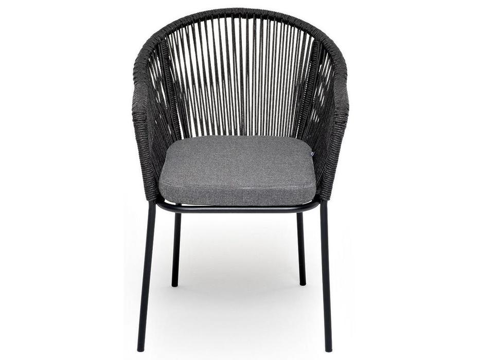 стул садовый с подушкой Лион 4SIS  [LIO-CH-st001 RAL7024 Mua D-grey(D-gray027)] темно серый