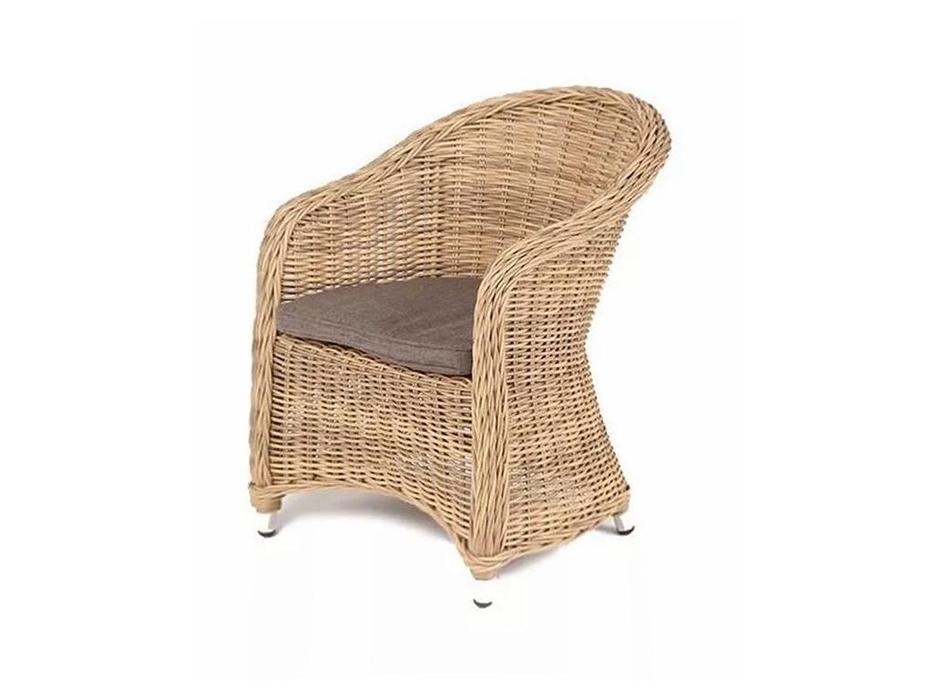 кресло садовое с подушкой Равенна 4SIS  [YH-C5003W] соломенный