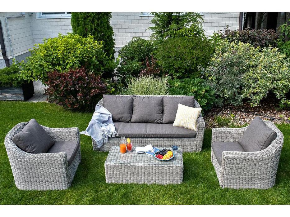 диван садовый с подушками Фабриция 4SIS  [YH-C3059W-1 gray] серый