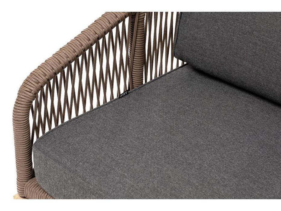 диван садовый с подушками Канны 4SIS  [KAN-S-2-T001 brown(D-gray019)] коричневый