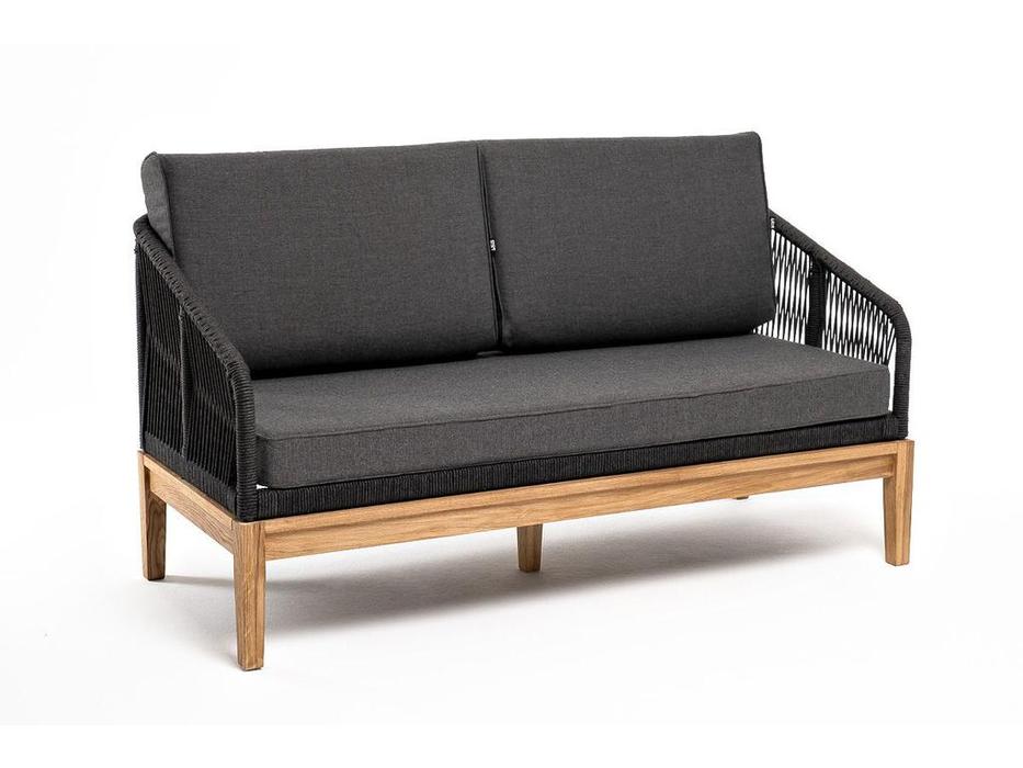 диван садовый с подушками Канны 4SIS  [KAN-S-2-T001 D-grey(D-gray019)] темно серый