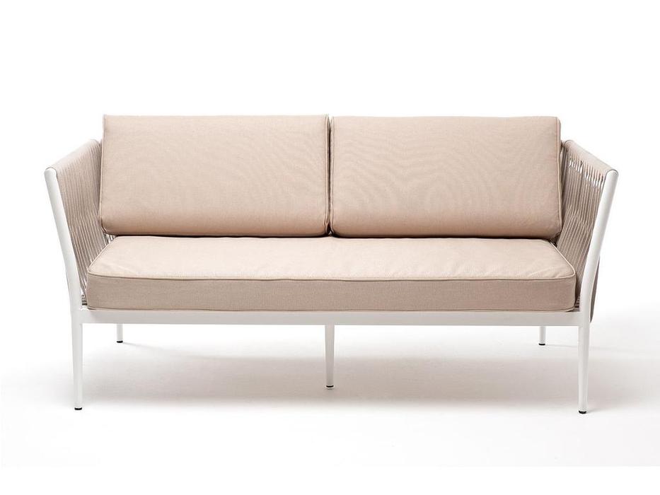 диван садовый с подушками Касабланка 4SIS  [KAS-S-2-001 RAL7035 SH G-brown(S-ivo)] серо- коричневый