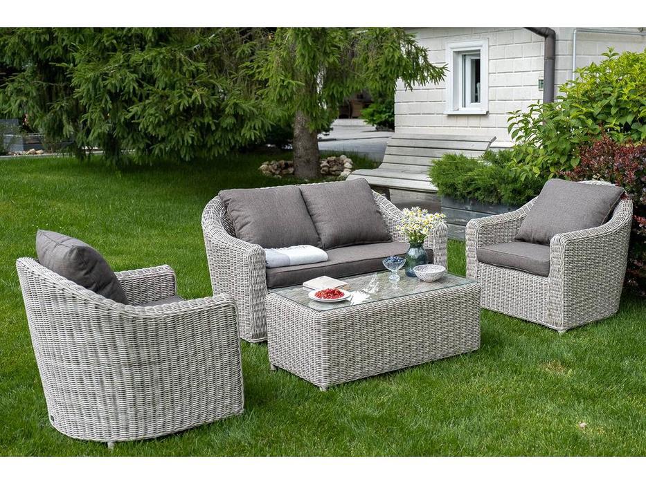 диван садовый с подушками Кон Панна 4SIS  [YH-C2808W beige] бежевый