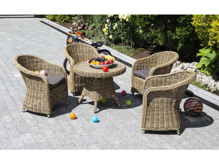 стол садовый кофейный Равенна 4SIS  [YH-S4329P] соломенный