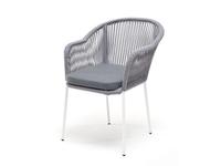 стул садовый с подушкой Лион 4SIS  [LIO-CH-st001 W H-grey(H-gray)] серый