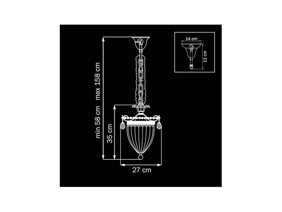 люстра подвесная 3 x E14 max 60W SCHON: Osgona [790034] (серебро)