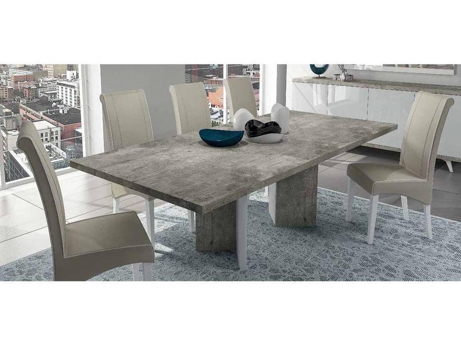 стол обеденный раскладной Treviso Status  [ERTRWHTA02] белый лак, цемент
