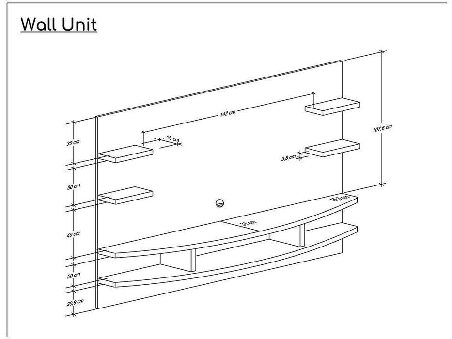 панель тв под телевизор Wall unit Status  [WUDFUWH01] беленый дуб