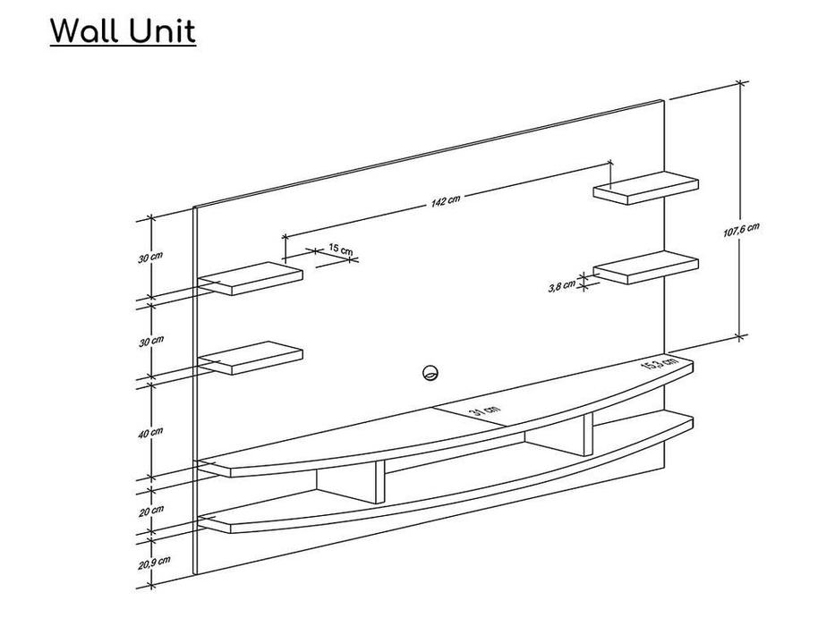панель тв  Wall unit Status  [WUDWHWH01] бетон