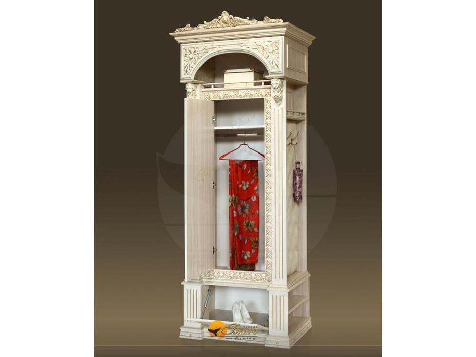 шкаф 1 дверный с аркой  Благо  [Б11.8-3] карамель, золотая патина