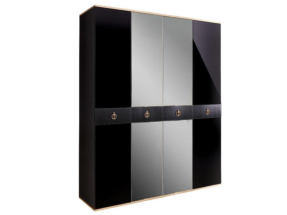 шкаф 4 дверный с зеркалами Римини Соло ЯМ  [РМШ1/4(s)] слоновая кость
