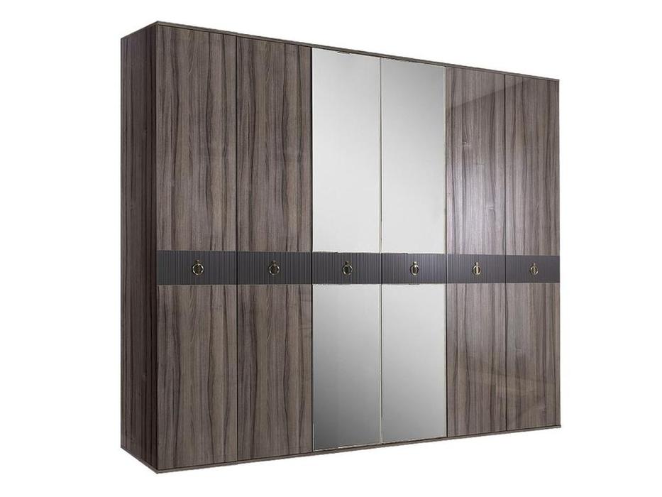 шкаф 6 дверный с зеркалами Римини Соло ЯМ  [РМШ1/6(s)] слоновая кость