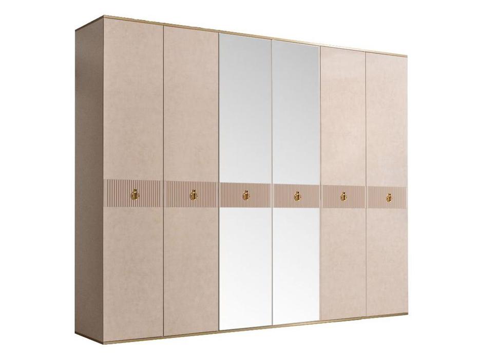 шкаф 6 дверный с зеркалами Римини Соло ЯМ  [РМШ1/6(s)] слоновая кость